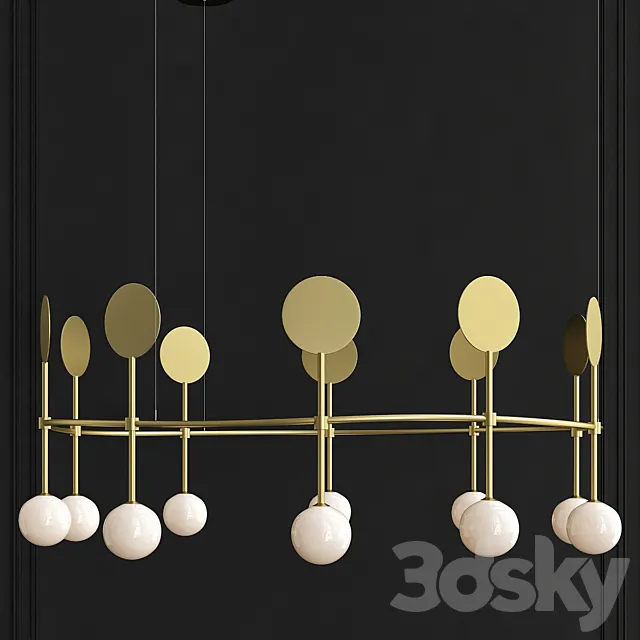 Areti row pendant rounded 3D Model
