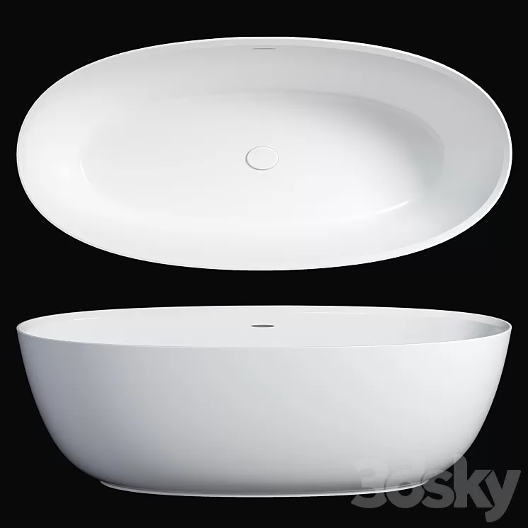 Arezzo 1700 x 800 Matt White Solid Stone Modern Double Ended Bath 3D Model Free Download Arezzo 1700 x 800 Matt White Solid Stone Modern Double Ended Bath 3D Model Free Download