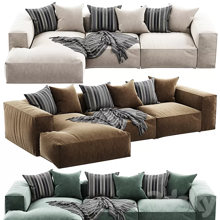 Arflex Marechiaro Sofa Chaise Longue 3D Model Free Download