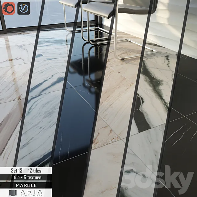 Aria stone Gallery Set 13 3D Model Aria stone Gallery Set 13 3D Model