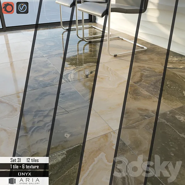 Aria stone Gallery Set 31 3D Model Aria stone Gallery Set 31 3D Model