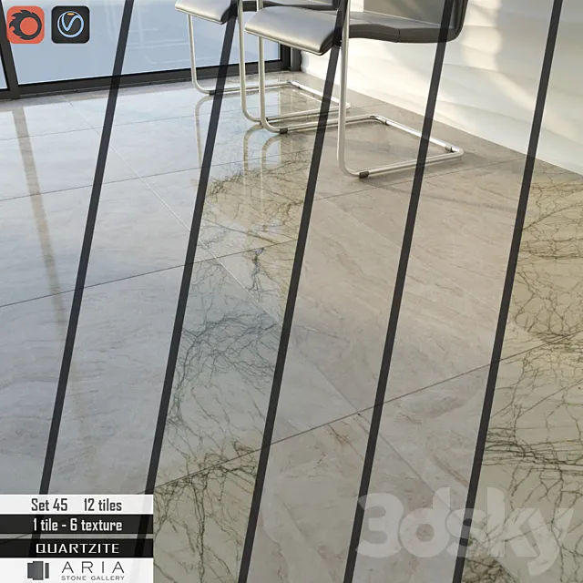 Aria stone Gallery Set 45 3DModel Aria stone Gallery Set 45 3DModel