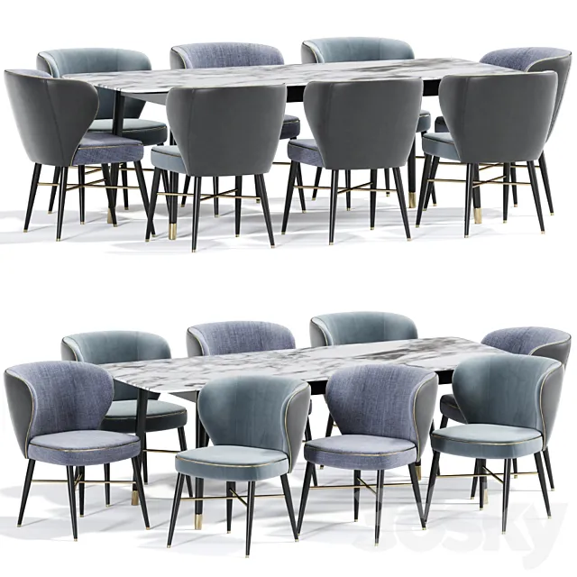 Arianna Dining Chair Table 3D Model