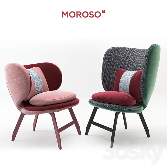 Ariel small armchair & Ayub armchair by Moroso 3DModel