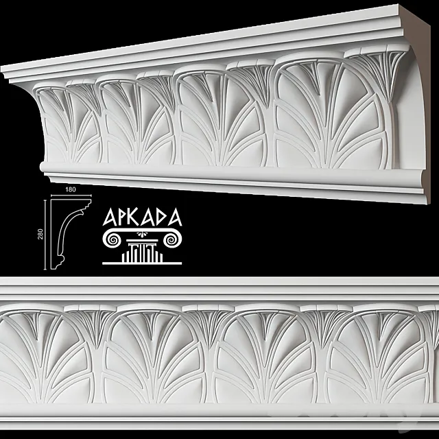 Arkada K-110 Cornice 3D Model Arkada K-110 Cornice 3D Model