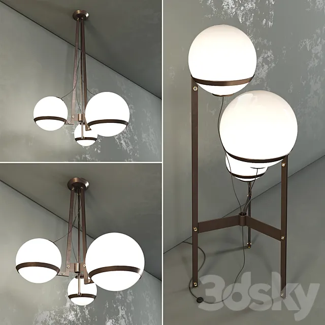 Arketipo: Bubble Bobble – Floor & Pendant Lamp 3D Model