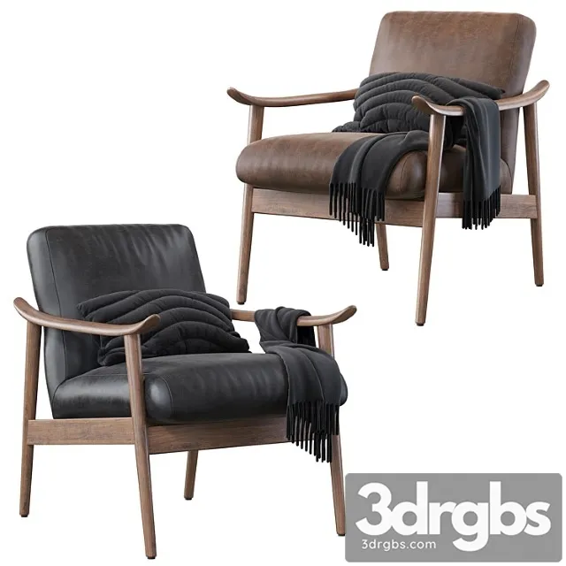 Arm chair Mid-century vegan leather show wood chair Arm chair Mid-century vegan leather show wood chair