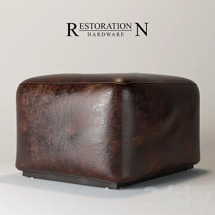 ARM LEATHER OTTOMAN 3D Model