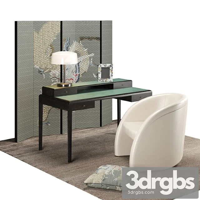 Armani Casa Desk Set 1 3D Model Download