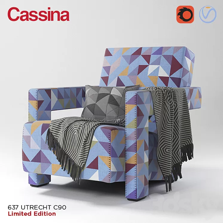 Armchair 637 UTRECHT C90 Limited Edition 3D Model