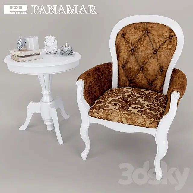 Armchair abd coffee table – Panamar 3D Model