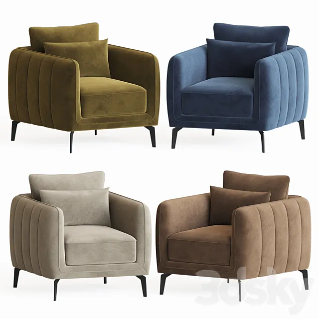 Armchair Amsterdam Terracotta 3D Model Armchair Amsterdam Terracotta 3D Model