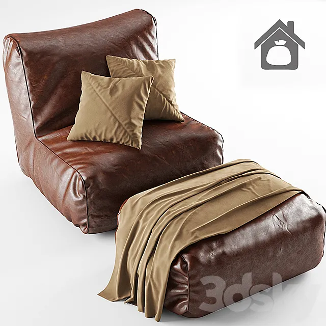 Armchair and ottoman bag 3DModel
