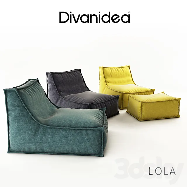 Armchair and pouf Divanidea. Lola 3DModel