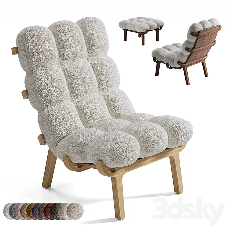Armchair and pouffe NUAGE by SOLLEN 3D Model Free Download