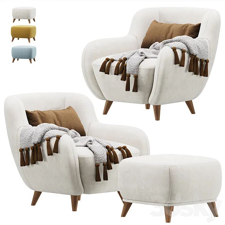 Armchair Ansil Happy Light by Divan.ru \/ Armchair Ansil 3D Model Free Download