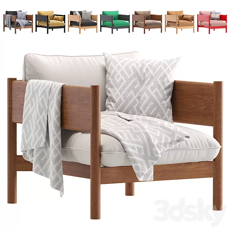 Armchair Arbor Archivestore Velvet and Leather 8 set 3D Model Armchair Arbor Archivestore Velvet and Leather 8 set 3D Model