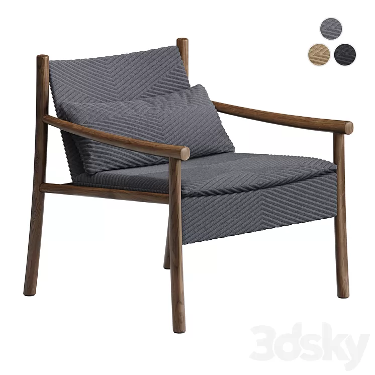Armchair Arper Kata Japandi Style 3D Model Free Download