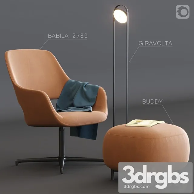 Armchair Babila 2789 3D Model Download