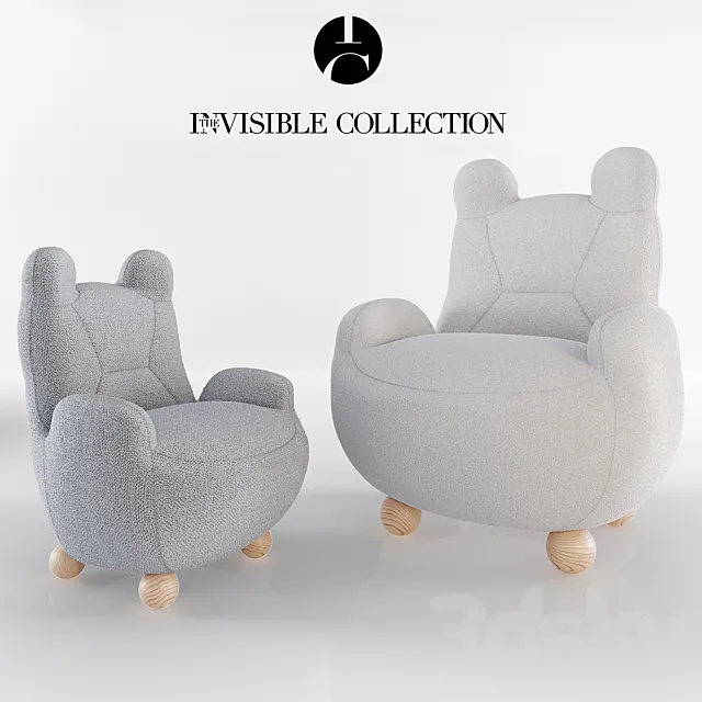 ARMCHAIR BABY BEAR and PAPA BEAR – theinvisiblecollection 3D Model