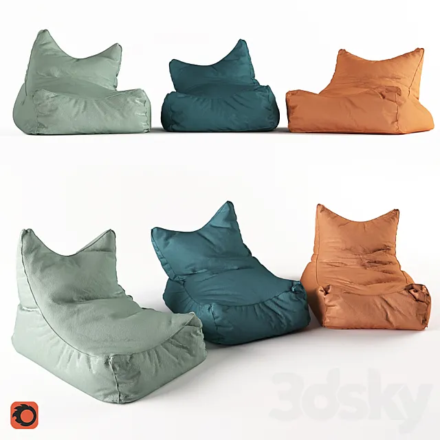 Armchair-bag for rest 3D Model Armchair-bag for rest 3D Model