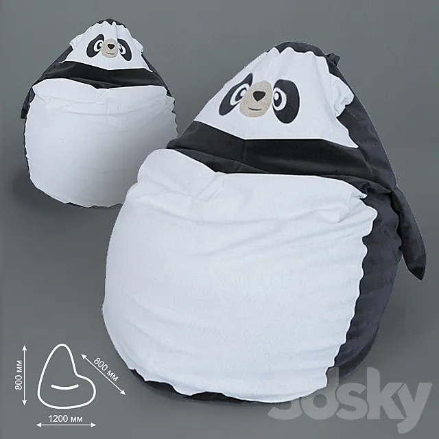 Armchair-bag “Panda” 3D Model Armchair-bag “Panda” 3D Model