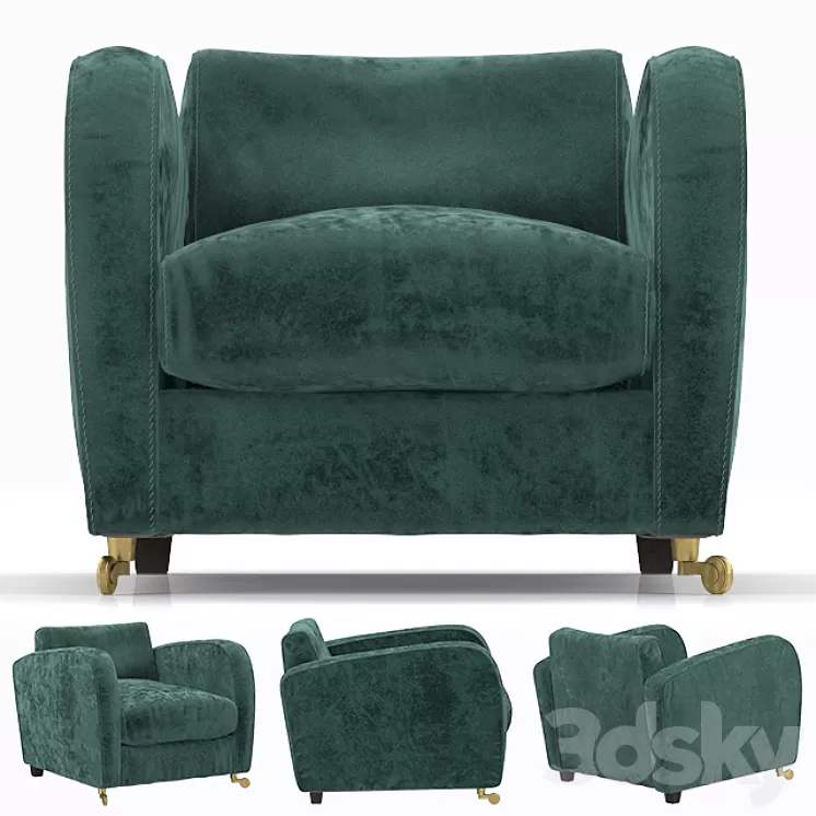 Armchair Baxter Charmine Longe Armchair 3D Model