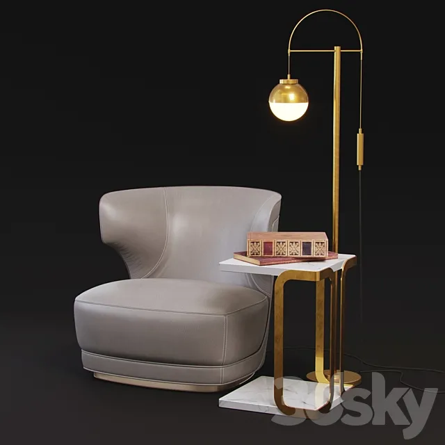 armchair Baxter Etienne 3D Model armchair Baxter Etienne 3D Model