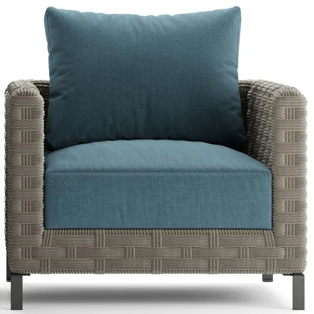 Armchair bebitalia Ray Outdoor Natural 2 3D Model