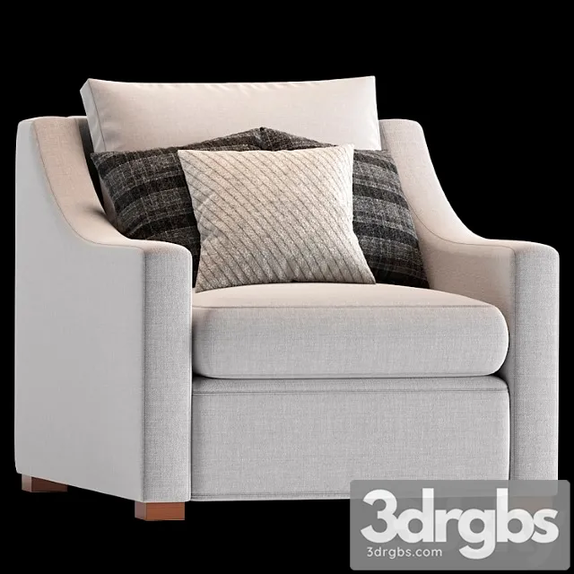 Armchair Belgian Classic Slope Arm 3D Model Download