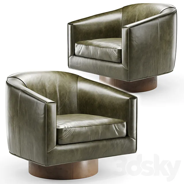 Armchair Bianca Return Swivel 3D Model