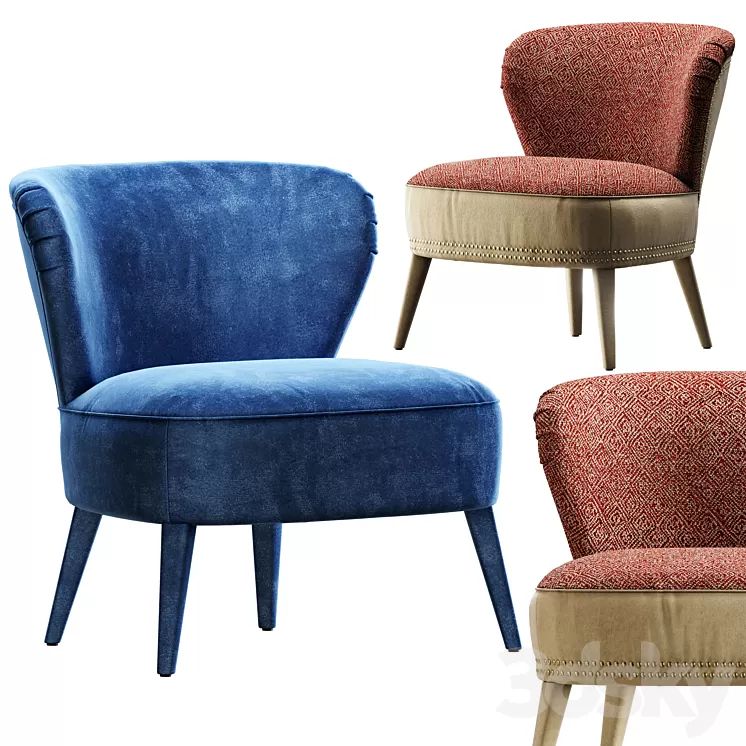 Armchair Black Tie Cloe 3D Model Armchair Black Tie Cloe 3D Model