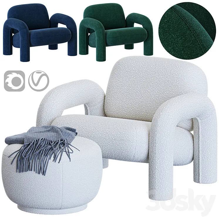 Armchair bobo and lavinia Made 3D Model Free Download