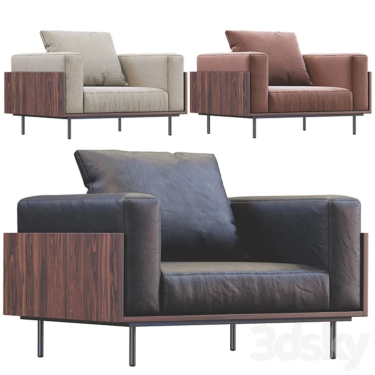 Armchair brasilia by minotti 3D Model Free Download