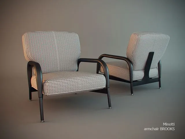 Armchair Brooks 3D Model Armchair Brooks 3D Model