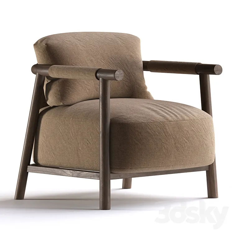 Armchair brown 3D Model Free Download