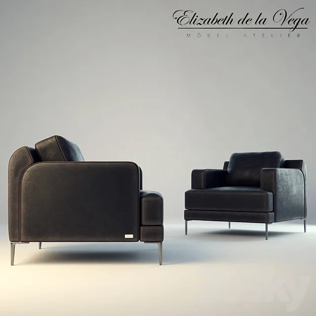 Armchair C025 Elizabeth de la Vega 3D Model Armchair C025 Elizabeth de la Vega 3D Model