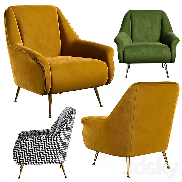 Armchair Caledonian 3D Model Armchair Caledonian 3D Model