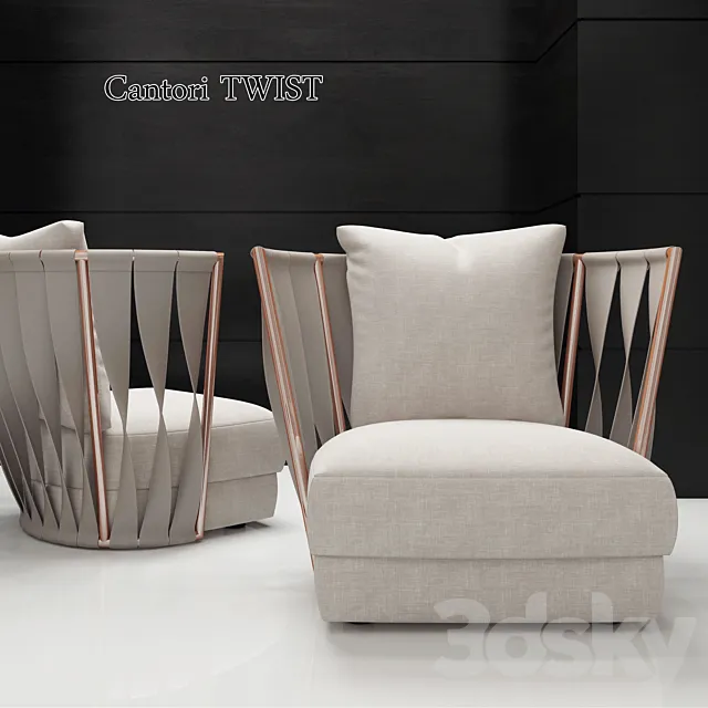 Armchair Cantori Twist 3D Model
