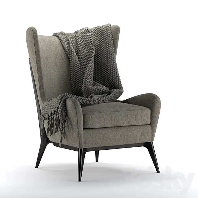 Armchair Caracole Classic Gray 3D Model