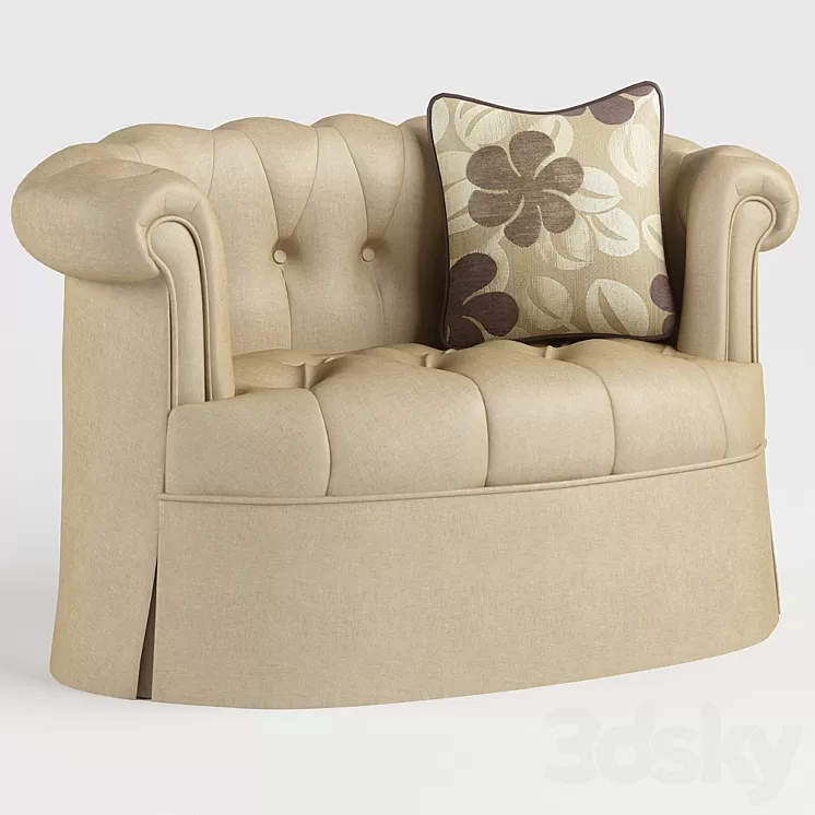 Armchair CARACOLE UPHOLSTERY UPH-LOVSKI-01A 3D Model