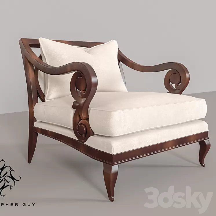 Armchair Christopher Guy 60-0052 3D Model Armchair Christopher Guy 60-0052 3D Model