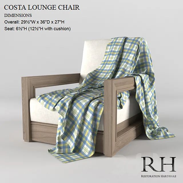 Armchair Costa Lounge Chair 3D Model