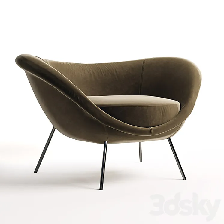 Armchair D.154.2 3D Model Free Download