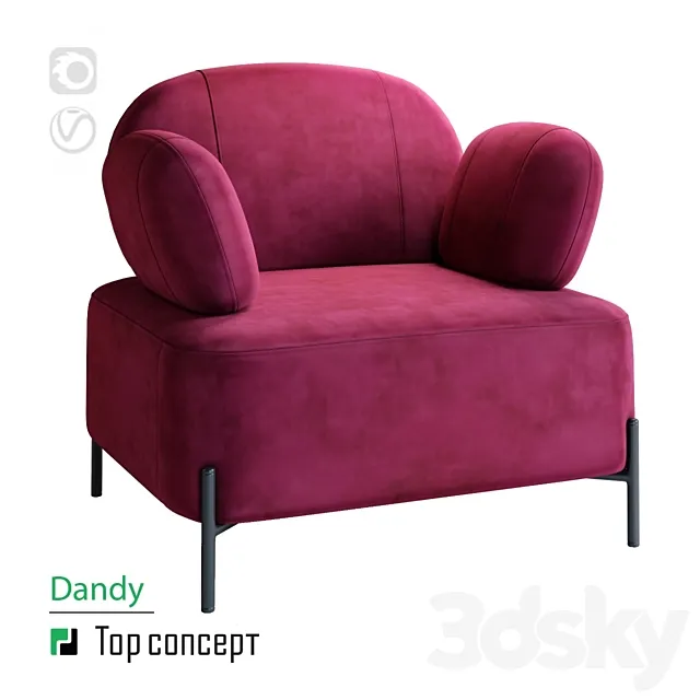 Armchair Dandy 3D Model Armchair Dandy 3D Model