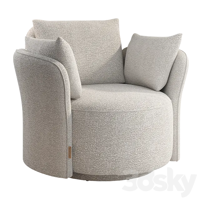 Armchair Dantone home Lulu L 3D Model Armchair Dantone home Lulu L 3D Model