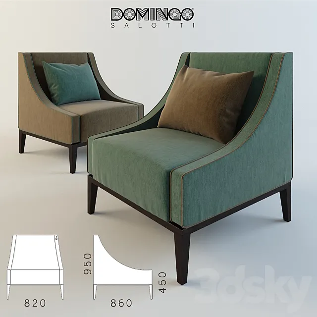 Armchair Domingo Salotti. Sikka chair 3DModel Armchair Domingo Salotti. Sikka chair 3DModel