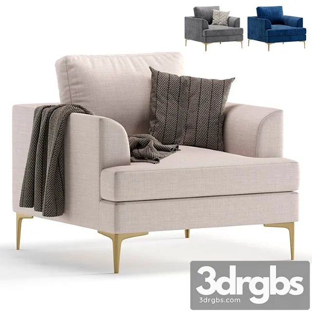 Armchair douglas by cazarina interiors 3 colors version