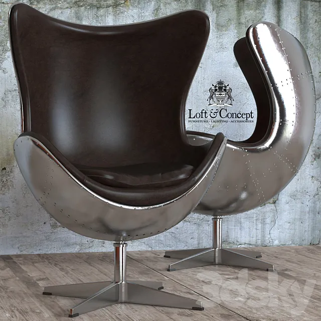 ARMCHAIR EGG AVIATOR DESIGNED BY ARNE JACOBSEN 3DModel