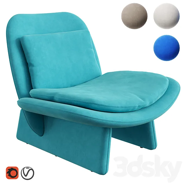 Armchair ELLI by Baxter 3D Model Armchair ELLI by Baxter 3D Model